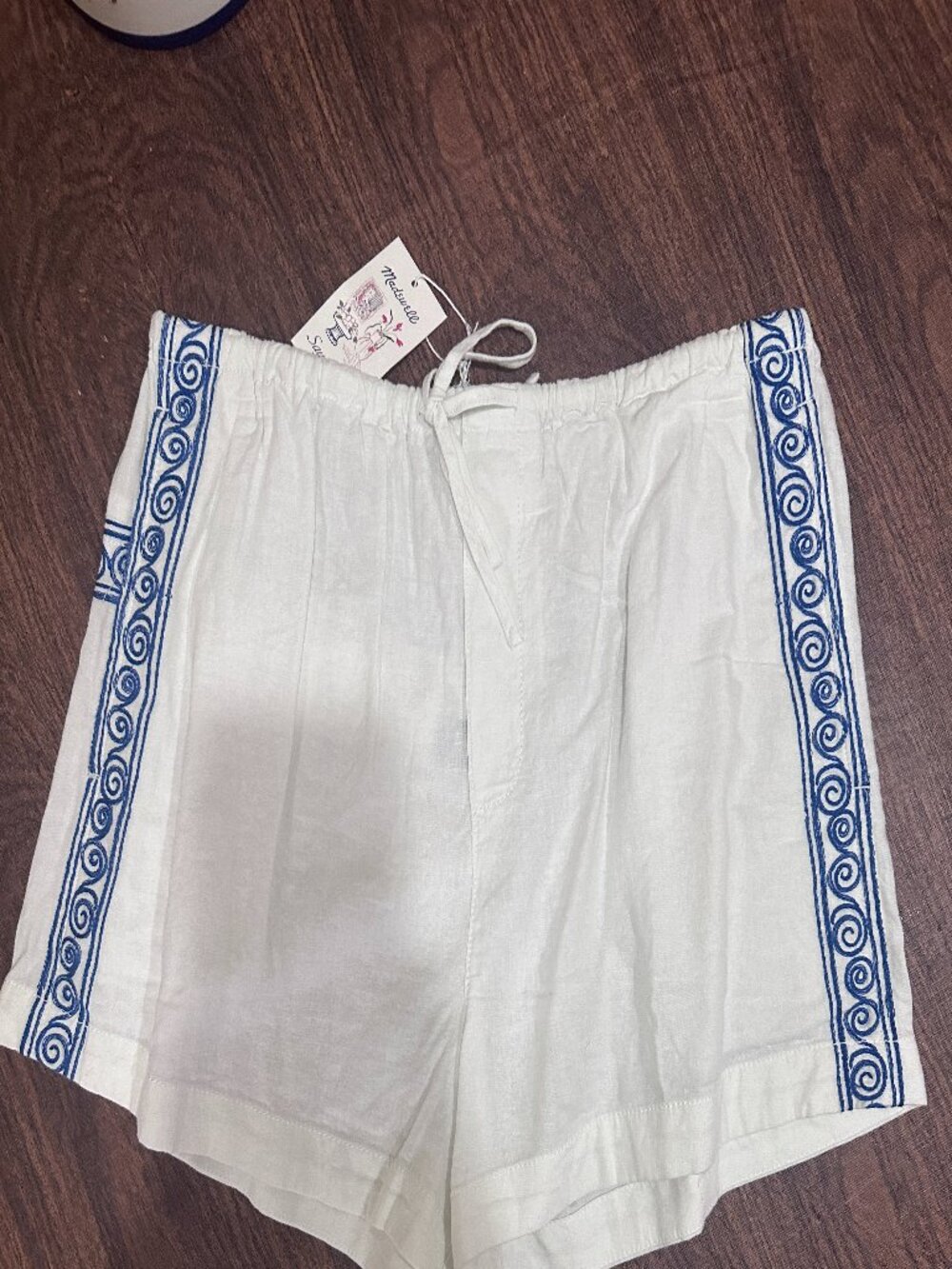 Madewell x Lisa Says Gah! Embroidered Drawstring Pull-On Shorts NWT S - Picture 9 of 11